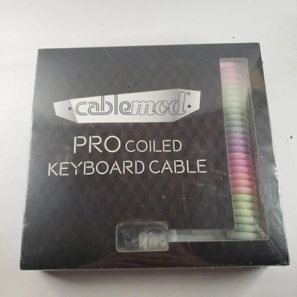 Cablemod PRO Coiled Keyboard Aviator Cable USB C Rainbow NEW SEALED 59